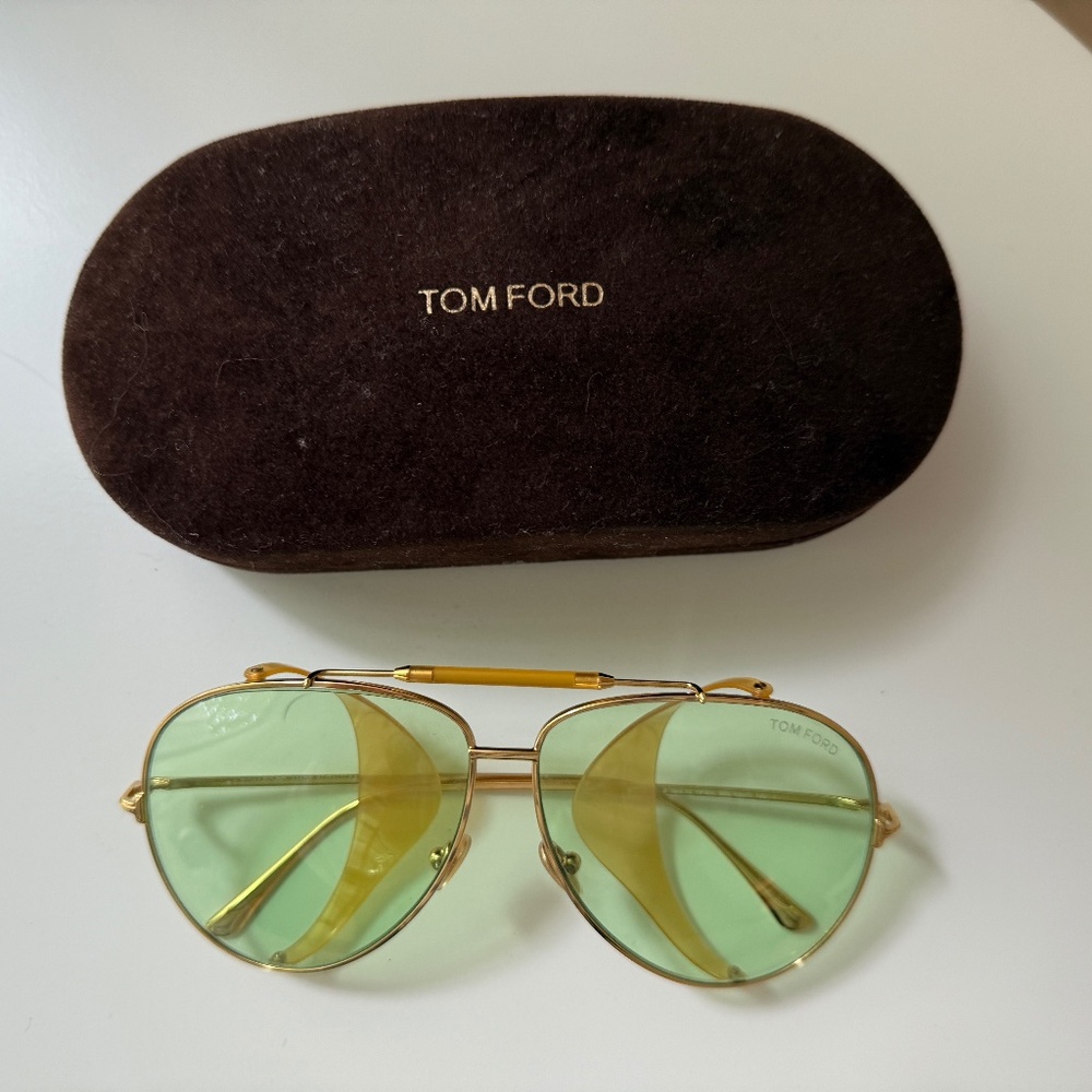 Tom Ford Jack-02 TF900 Sunglasses (Gold Aviator, Green Gradient)